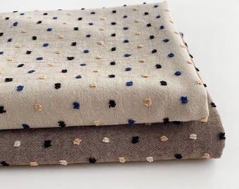 Cotton Linen Fabric,Polka Dot Fabric,Dress Fabric,Cushion Fabric,Natural Fabric,Cotton Fabric,Upholstery Fabric,Fabric By 1/2Yard