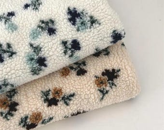 Flower Plush Fabric,Coat Fabric,Fleece Fabric,Blanket Fabric,Cushion Fabric,Plush Fabric,Sofa Fabric,Upholstery Fabric,Fabric By 1/2 Yard