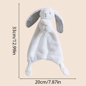 Doudou personnalisé, cadeau de Pâques pour bébé, couverture pour bébé, cadeau bébé lapin, jouet pour bébé, cadeau nouveau-né, indispensables pour bébé, déco chambre d'enfant lapin image 6