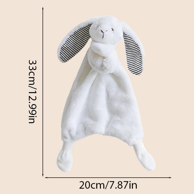 Doudou personnalisé, cadeau de Pâques pour bébé, couverture pour bébé, cadeau bébé lapin, jouet pour bébé, cadeau nouveau-né, indispensables pour bébé, déco chambre d'enfant lapin image 6