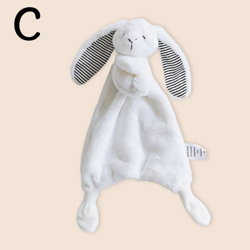 Doudou personnalisé, cadeau de Pâques pour bébé, couverture pour bébé, cadeau bébé lapin, jouet pour bébé, cadeau nouveau-né, indispensables pour bébé, déco chambre d'enfant lapin C