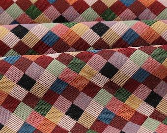 Gingham Jacquard Fabric,Upholstery Fabric,Gingham Fabric,Cushion Fabric,Sofa Fabric,Plaid Fabric,Fabric By Yard,Jacquard Fabric,Rug Fabric