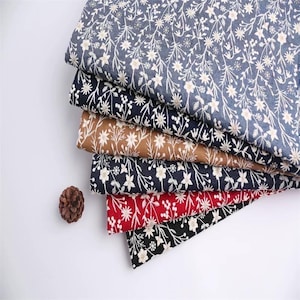 Flower Cotton Fabric,Embroidered Fabric,Curtain Fabric,Summer Dress Fabric,Floral Fabric,Fabric By Yard,Cotton Fabric,Dress Fabric