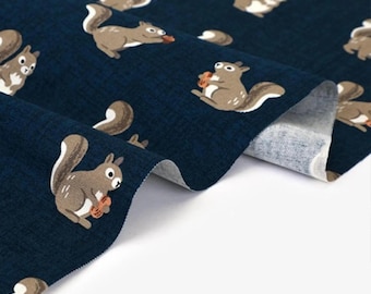 Katoenen stof eekhoorn, bedrukte stof, kussenstof, eekhoornstof, kledingstof, tasstof, stof op 1/2-yard, katoen