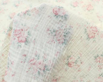 Flower Double Cotton Gauze Fabric,Cotton Gauze Fabric,Muslin Cotton Fabric,Printed Fabric,Baby Fabric,Sleepwear Fabric,Fabric By 1/2 Yard