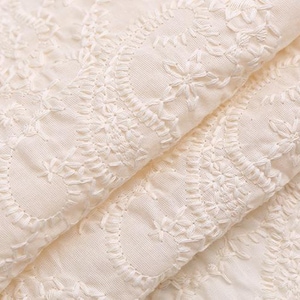 Flower Cotton Fabric,Embroidered Fabric,Beige Fabric,Summer Dress Fabric,Floral Fabric,Fabric By Yard,Embroidered Cotton Fabric,Dress Fabric
