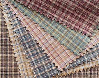 Plaid Cotton Fabric,Tablecloth Fabric,Plaid Fabric,Vintage Fabric,Cotton Fabric,Curtain Fabric,Sofa Fabric,Dress Fabric,Fabric By 1/2 Yard