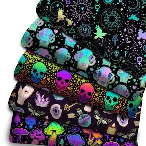 Halloween Fabric,Mushroom Fabric,Skull Fabric,Festive Fabric,Printed Fabric,Upholstery Fabric,Halloween Decor Fabric,Fabric By The Yard