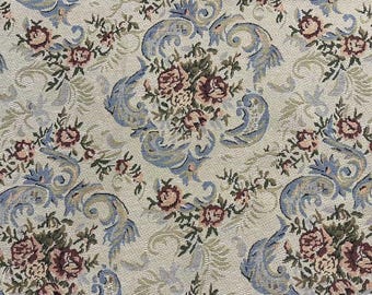 Tela jacquard con flores, tela para tapicería, tela con flores, tela para cojines, tela para sofá, tela para vestidos, tela por 1/2 yarda, tela jacquard