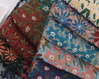 Tela jacquard con flores, tela para tapicería, tela con flores, tela para cojines, tela para sofá, tela por 1/2 yarda, tela jacquard, tela para ropa