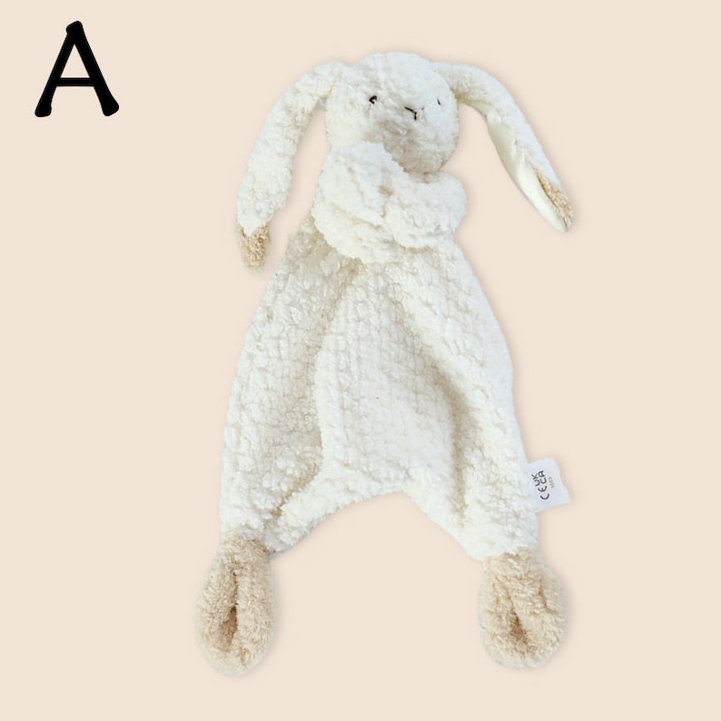 Doudou personnalisé, cadeau de Pâques pour bébé, couverture pour bébé, cadeau bébé lapin, jouet pour bébé, cadeau nouveau-né, indispensables pour bébé, déco chambre d'enfant lapin A