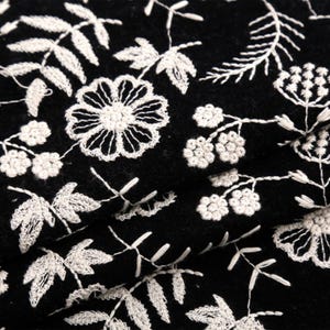 Flower Cotton Linen Fabric,Embroidered Fabric,Curtain Fabric,Summer Dress Fabric,Floral Fabric,Fabric By Yard,Cotton Fabric,Dress Fabric