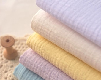 Double Cotton Gauze Fabric,Solid Fabric, Muslin Cotton Fabric,Baby Fabric,Sleepwear Fabric,Natural Fabric,Clothes Fabric,Fabric by 1/2 yard