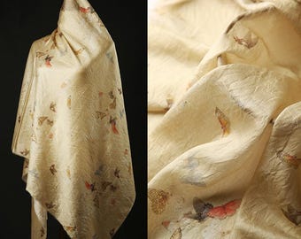 Met vlinder bedrukte stof, bedrukte stof, vlinderstof, stof zomerjurk, zachte stof, jacquardstof, stof op 1/2-yard, jurkstof