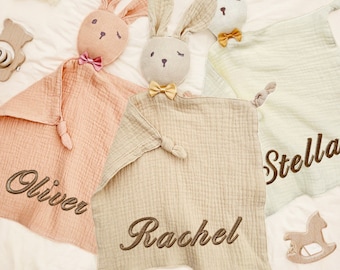 Custom Baby Comforter,Baby Easter Gift,Baby Blanket,Baby Rabbit Gift,Baby Toy,Newborn Baby Gift,Baby Essentials,Rabbit Nursery Decor