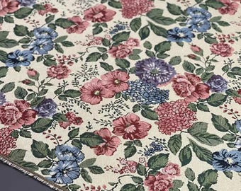 Tela jacquard con flores, tela para tapicería, tela con flores, tela para cojines, tela para sofá, tela para vestidos, tela por 1/2 yarda, tela jacquard