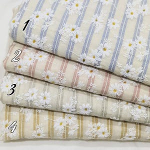 Flower Cotton Fabric,Curtain Fabric,Daisy Fabric,Quilting Fabric,Cotton Fabric,Printed Fabric,Soft Fabric,Dress Fabric,Fabric By 1/2 Yard image 9