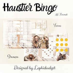 Haustier Bingo / Klappkarte / Umschlagmethode / A6 Format