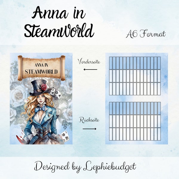 Anna in Steamworld / Spargeschichte/ Steampunk / Umschlagmethode/ Passend A6 Binder