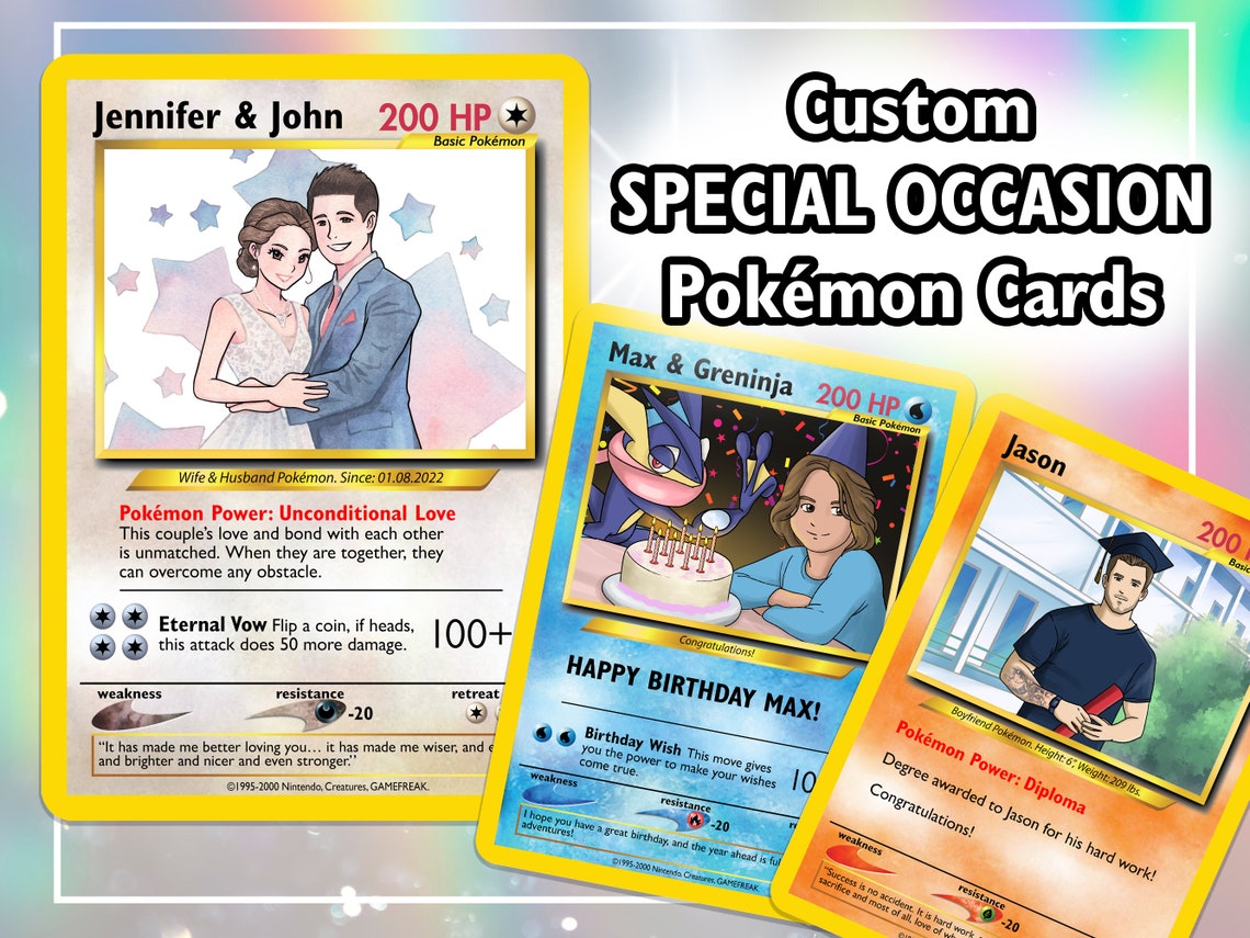 Custom Proposal Engagement Pokémon Card. Celebration Wedding Etsy