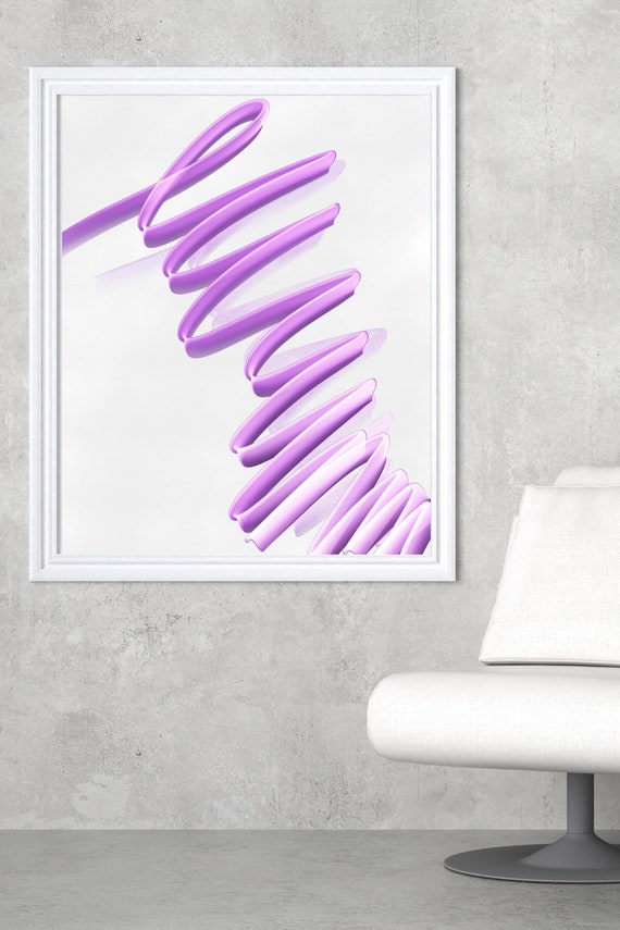 Purple Abstract Printable Wall Art Canvas Painting Modern Etsy