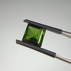 4.05 Carat Green Tourmaline Gemstone: Square Cut Collector&#39;s Stone