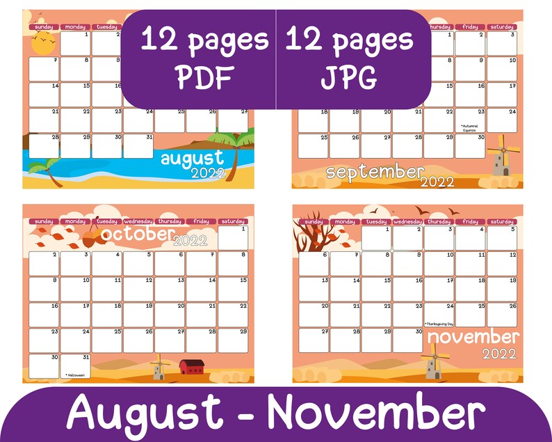 2022 2023 School Year Calendar Printable Kid Calendar For Etsy New 