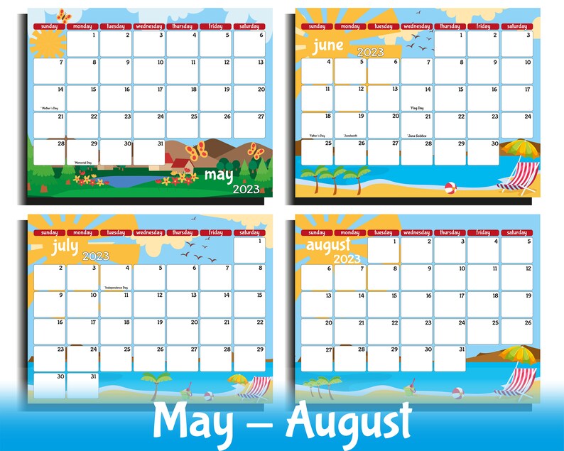 Editable 2023 Calendar Printable Kids Calendar Seasons - Etsy Editable 2023 Calendar Printable Kids Calendar Seasons - Etsy