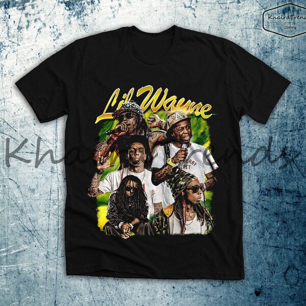 Camiseta de Lil Wayne, camiseta de concierto de la gira de Lil Wayne, camiseta informal para hombres y mujeres de Rap Hip Hop Retro de los años 90