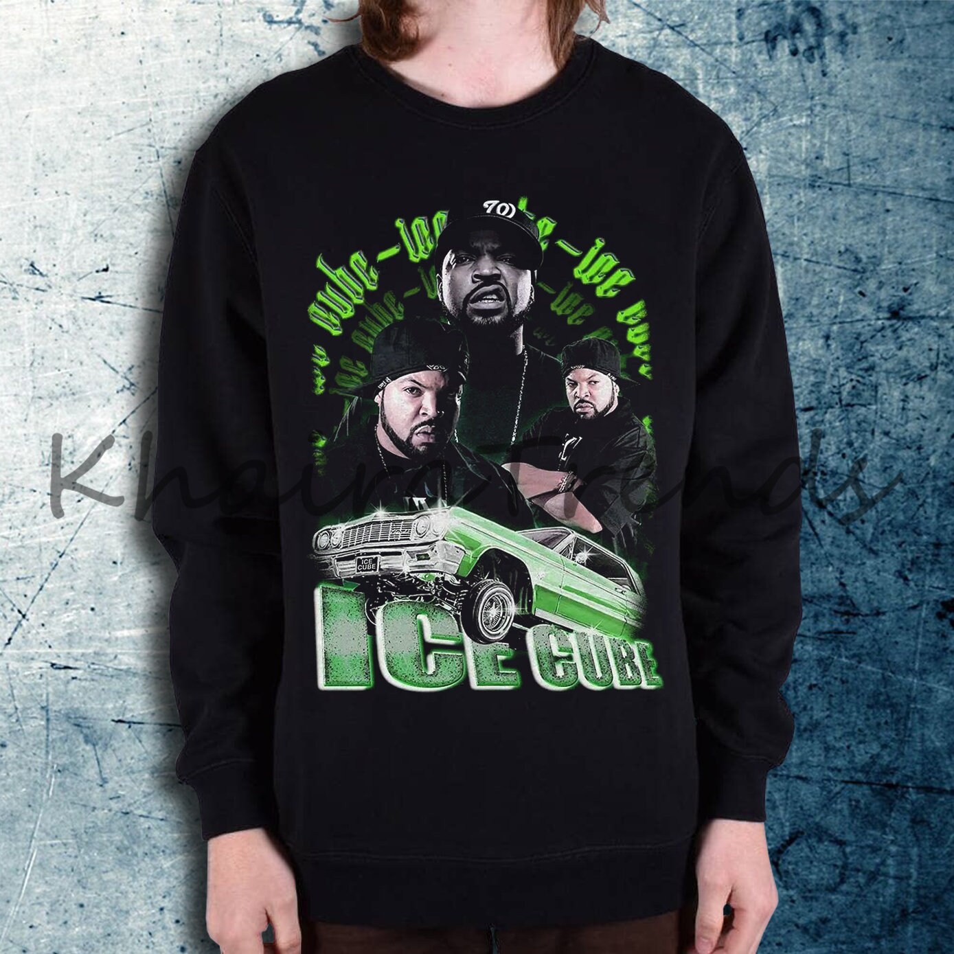 ICE CUBE Rap T-shirt, Men's XL size cotton black type Vintage Second Hand