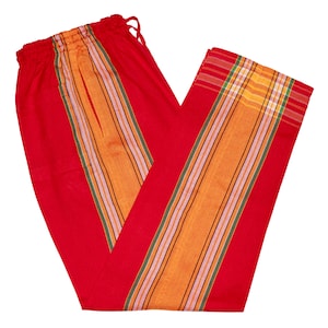 Uitverkoop Rood Oranje Kikoy Broek Handgemaakt 100% Katoen Kikoi Voor Mannen Vrouwen Vakantiekleding Unisex Cadeau Strandkleding Keniaanse Zomer Afrikaanse Boho Fit