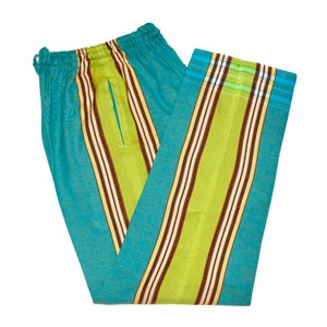 On Sale Green Lime Kikoy Trousers Handmade 100% Cotton Kikoi For Men Women Holidaywear Unisex Gift Beachwear Kenyan Summer African Boho Fit