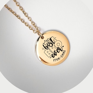 Personalized Best BRO ever necklace gift, Brother birthday gift from sister with name, Family 14K gold disc pendant necklace