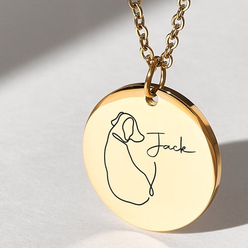 Personalized Dog Necklace for Women Labrador Gold Pendant Etsy