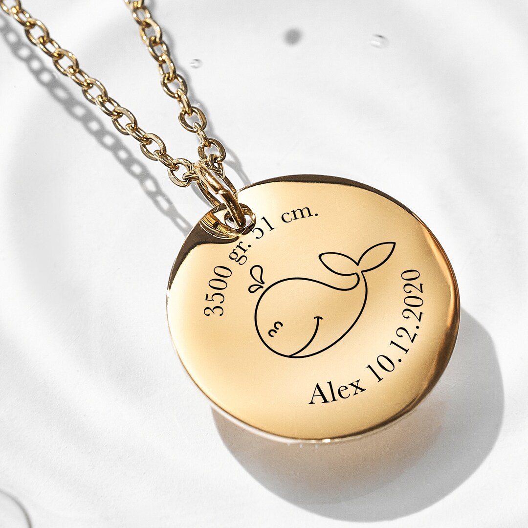 Personalized Baby Boy Necklace With Name, Custom Necklace for New Mom