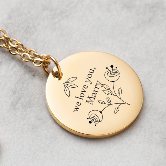 Engraved 14k on sale gold necklace