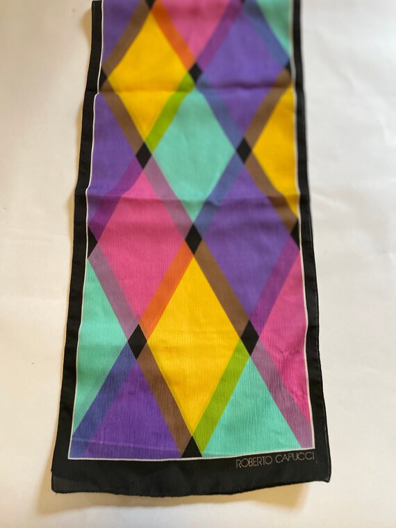 Foulard En Soie Roberto Capucci - Modèle Multicolore Occasion - Accessoire De Luxe Pour Femme