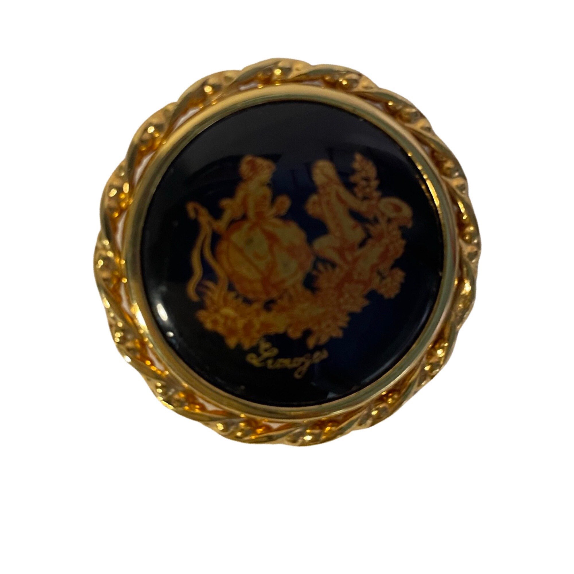 Vintage 1970s Limoges Brooch - Etsy