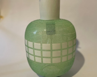 Vintage 1970s Made in Italy MCM Light Green Glass Lamp