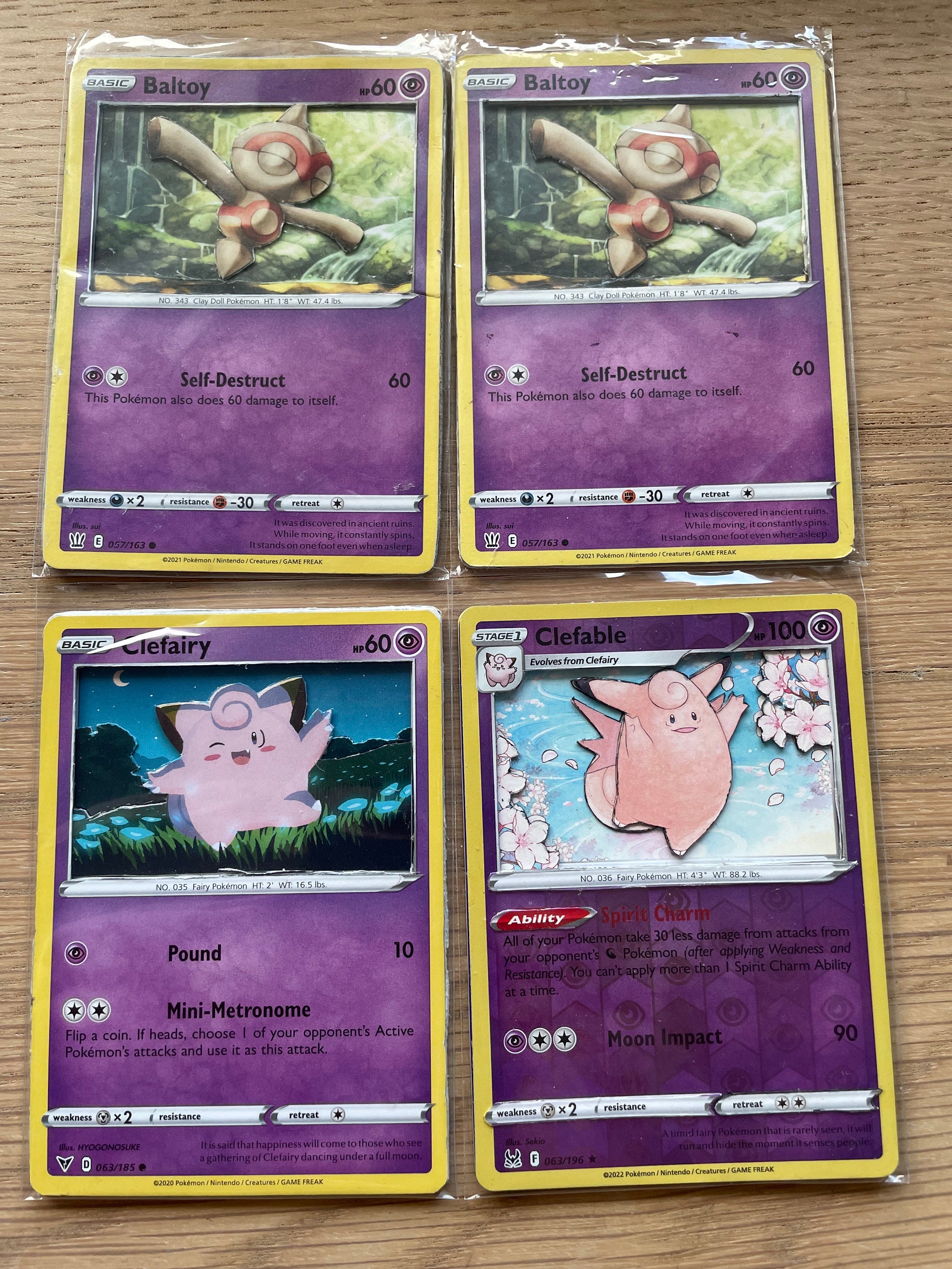 3D PSYCHIC Type Pokemon Cards - Etsy