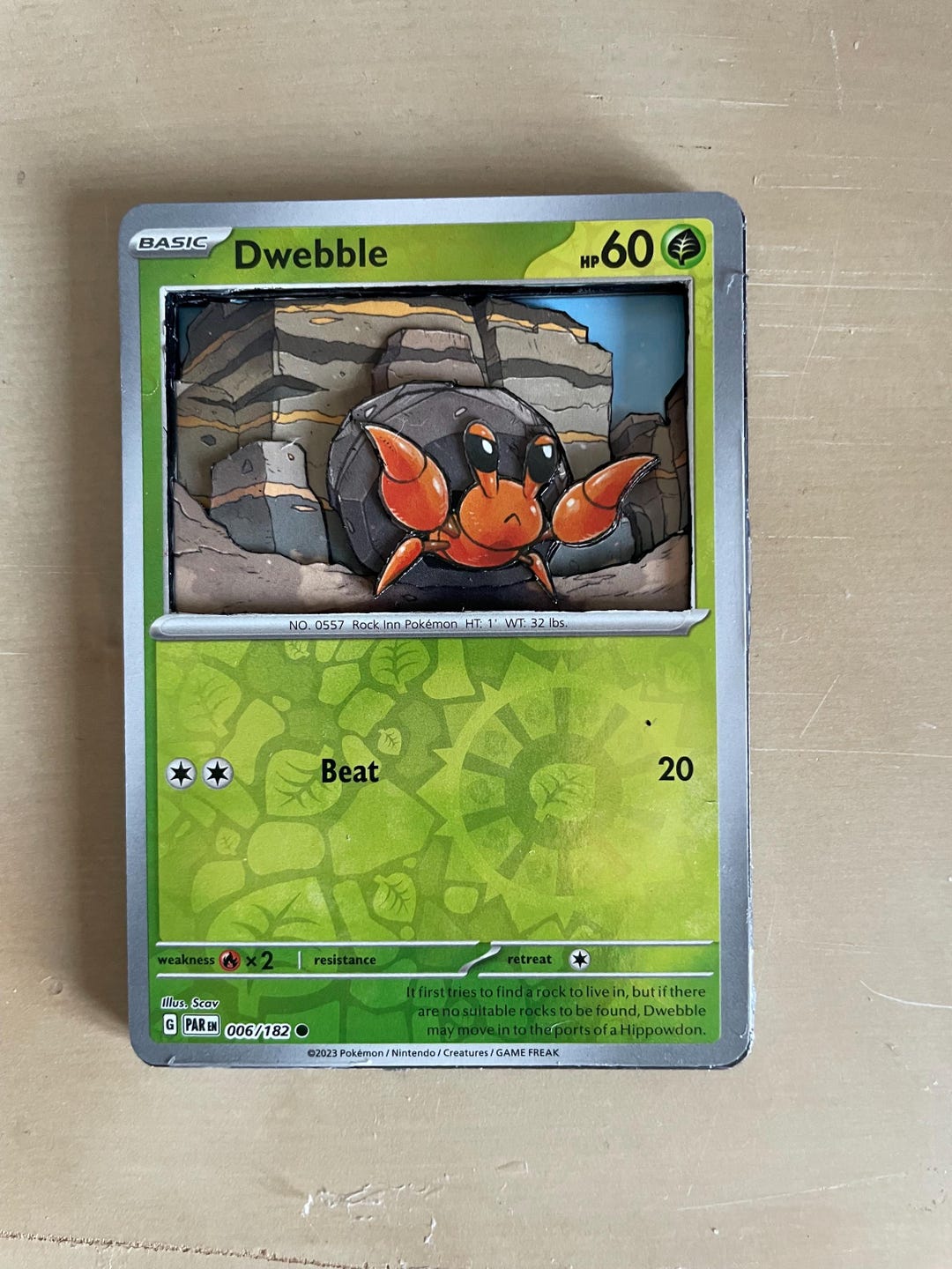 ground type pokemon cards Lombre Sandstorm (SS) #45 PkmnCards 3D High Detail GRASS Type