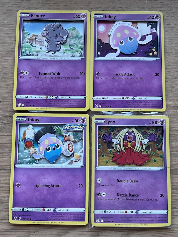 pokemon card inkay Hidden Fates: Shiny Vault Holofoil / Damaged Mischievous Tentacles Look at the top card of your opponents deck then return it to the top of the deck Inkay 75/146 LP - XY