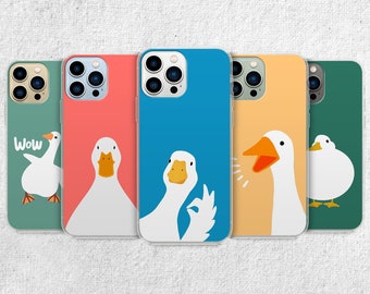 Funny Duck Phone Case - Silly Goose Cute Art Cover fit for iPhone, Samsung and Google Pixel