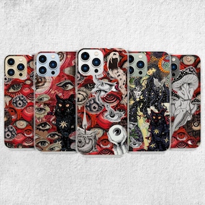 Creepy Eyes Phone Case - Horror Grunge Art Cover for iPhone 15 Pro Max, 14, 13, 12, 11, Xr, X, 8, 7 Plus, Samsung S23 Ultra, S22, S21, S20