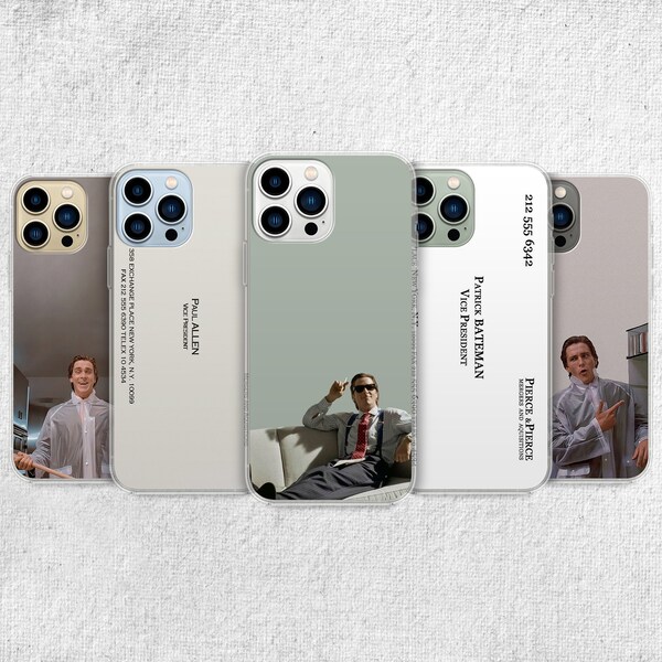 Patrick Bateman Phone Case - American Paul Allen Psycho Card Cover for iPhone 15 Pro Max, 14, 13, 12, 11 Plus, Samsung S23 Ultra, S22, S21