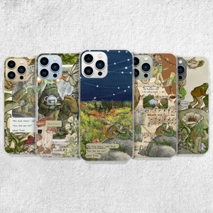 Aesthetic Frog and Toad Phone Case - Green Cottage Core Cover for iPhone 15 Pro Max 14 13 12 11 Xr X 8 7 Plus Samsung S23 Ultra S22 S21 S20