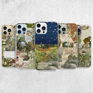 Aesthetic Frog and Toad Phone Case - Green Cottage Core Cover for iPhone 15 Pro Max 14 13 12 11 Xr X 8 7 Plus Samsung S23 Ultra S22 S21 S20