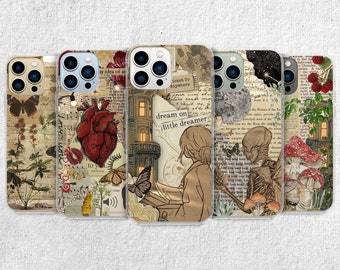 Book Lover Phone Case - Bookscrap Read Art Gift Cover for iPhone 15 Pro Max, 14, 13, 12, 11, Xr, X, 8, 7 Plus, Samsung S23 Ultra, S22, S21