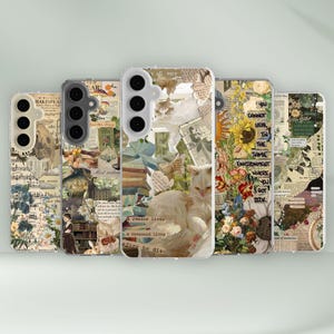 Cottagecore Phone case for Samsung - Aesthetic Scrapbook Art Cover for S25 Ultra S24 Plus S23 S22 S21 FE Galaxy Note 20 A55 A16 A15 A56 A15