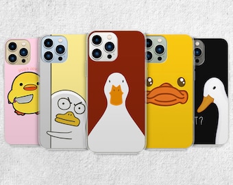 Funny Duck Phone Case - Silly Goose Cute Art Cover fit for iPhone 16 Pro Max 15 14 13 12 11 Plus, Samsung S24 Ultra S23 S22 S21 S20